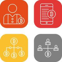 User and Bitcoin Mobile Icon vector