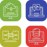 Download and E Learning Icon vector