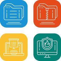 Folder and Compressed Icon vector