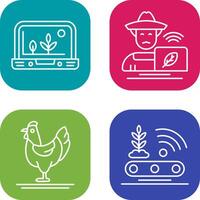 Smart Farm and Farmer Icon vector