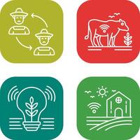 Connect and Cattle Icon vector