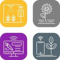 Smart Farm and Flowers Icon vector