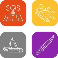 Sos and Fish Icon vector