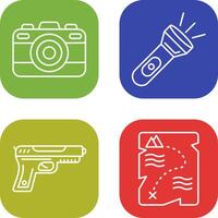 Camera and Flash Light Icon vector