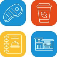 Meat and Coffee Icon vector