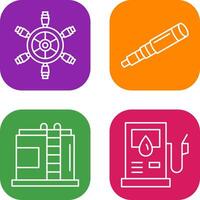 Ship Wheel and Binocular Icon vector