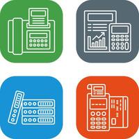 Fax and calculating Icon vector