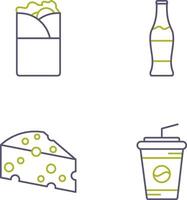 Kebab and Soda Icon vector