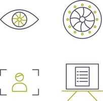 eye and optical diaphram Icon vector