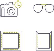 lentes y Temporizador en cámara icono vector