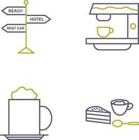 signboard and coffe machine Icon vector