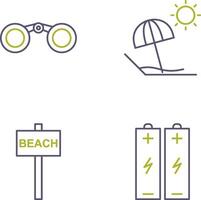 Binoculars and beach Icon vector