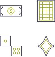 dollar bill and table of rates Icon vector