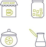 Coffee Shop And sugar Bottle Icon vector