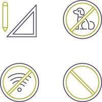 drawing tools and no pets Icon vector