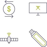 transaction and disconnected network Icon vector