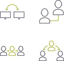 connected systems and connected profiles Icon vector