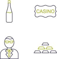 champgane bottle and casino sign Icon vector