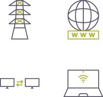 torre y mundo amplio web icono vector