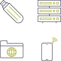 usb drive and server Icon vector