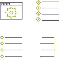 settings and numbered lists Icon vector