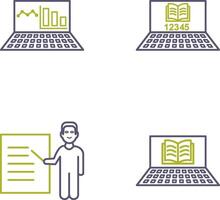 Online Stats and Online Study Icon vector