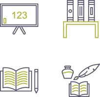 Classroom Board and Bookstand Icon vector