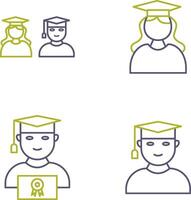 Graduates and Female Graduate Icon vector