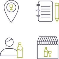 bar location and notepad Icon vector