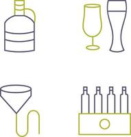 moon shine and beer glasses Icon vector