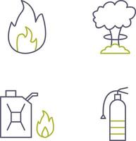 flame and bomb blast Icon vector