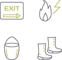 exit and electricity fire Icon vector