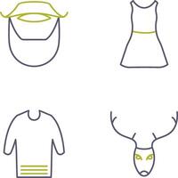 Beard and Moustache and Dress Icon vector