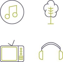 música jugador y árbol icono vector