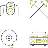 cámara y flechas icono vector