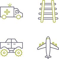 Ambulance and Train tack Icon vector