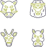 oveja y Jabali icono vector