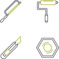 Hacksaw and Paint Roller Icon vector