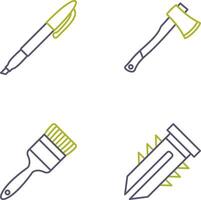 Marker and Axe Icon vector