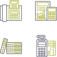 Fax and calculating Icon vector