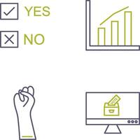 Yes No Option and Statistics Icon vector