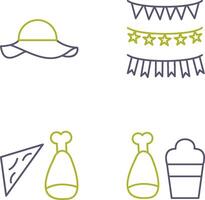 Garlands and Woman Hat Icon vector