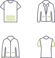 Plain T Shirt and Stylish Jacket Icon vector