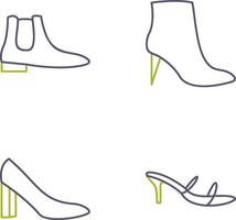 Men Boots and high heels Icon vector