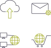 Upload to Cloud and Message Settings Icon vector