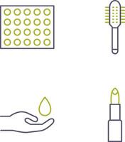 Colored Palette and Comb Icon vector