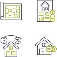 Blueprint and loan Icon vector