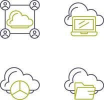 Network and Laptop Icon vector