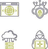 Cloud Security and Website Icon vector