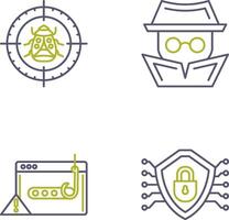 Bug Target and Hacker Icon vector